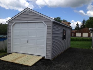 Slideshow Image - Large A-Frame with Optional Vinyl Siding, Overhead Door and Ramp